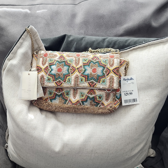 no brand Handbags - Beaded Mosaic Clutch Wristlet - Multi Color by Marshalls
